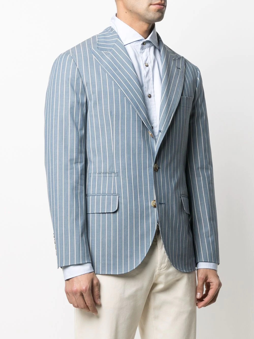 pinstriped peak lapels blazer - 3