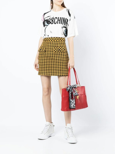 Moschino scarf-detail leather shoulder bag outlook