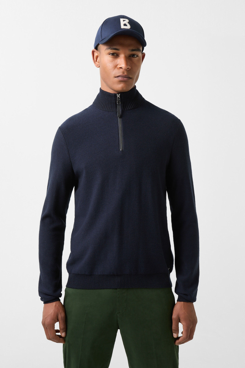 Lias half-zippered sweater in Navy blue 2