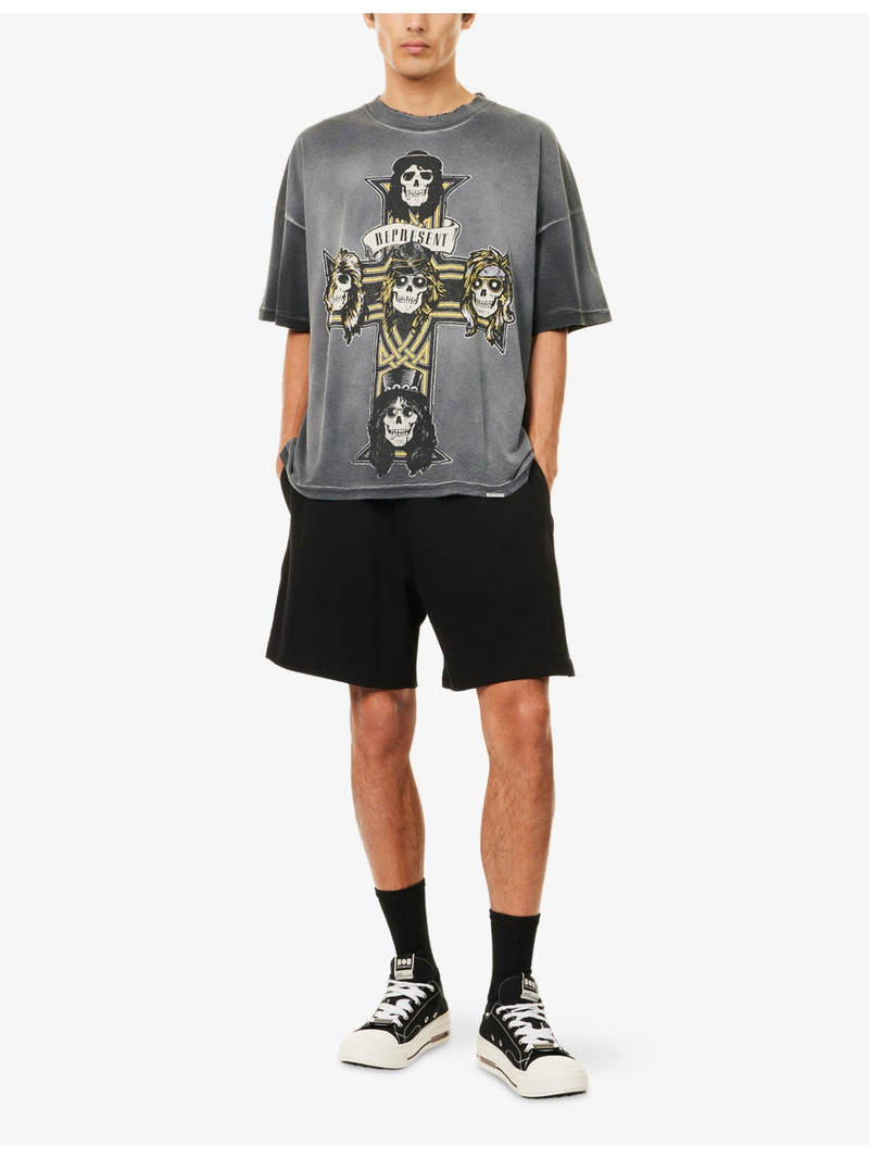 REPRESENT Represent x Guns N' Roses Cross Graphic-Print Cotton-Jersey T-Shirt outlook