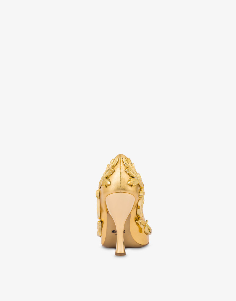 Moschino BAROQUE FLOURISH DETAILS LAMINATED COURT SHOES outlook