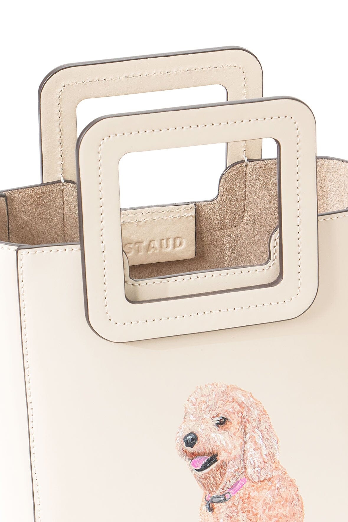 STAUD CUSTOM MINI SHIRLEY LEATHER BAG | CREAM - 4