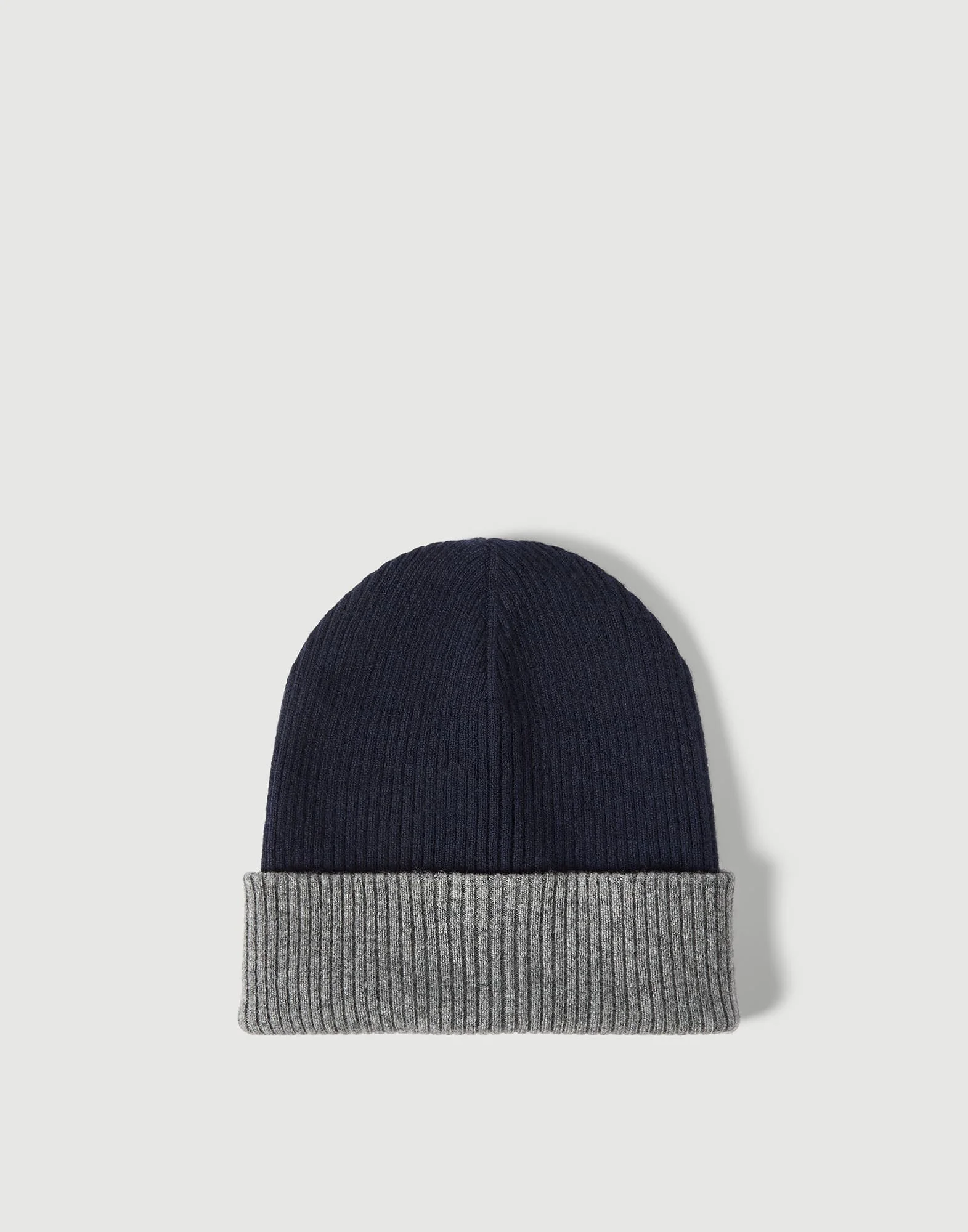 Cashmere double knit ribbed beanie - 1