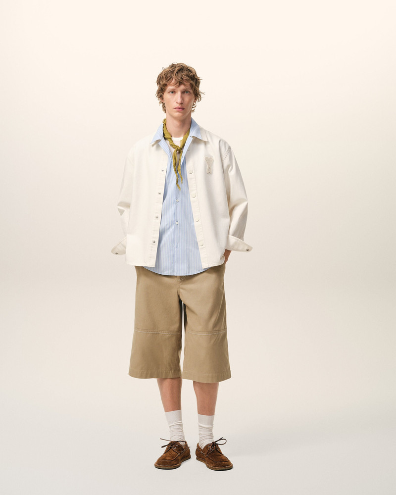 AMI Paris BEIGE COTTON WORKER BERMUDA SHORTS outlook