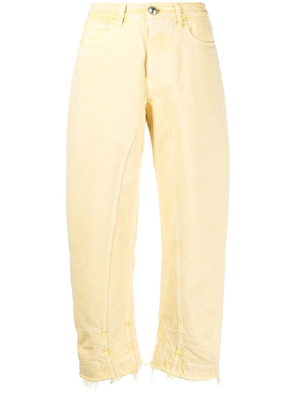 frayed-hem cropped jeans - 2