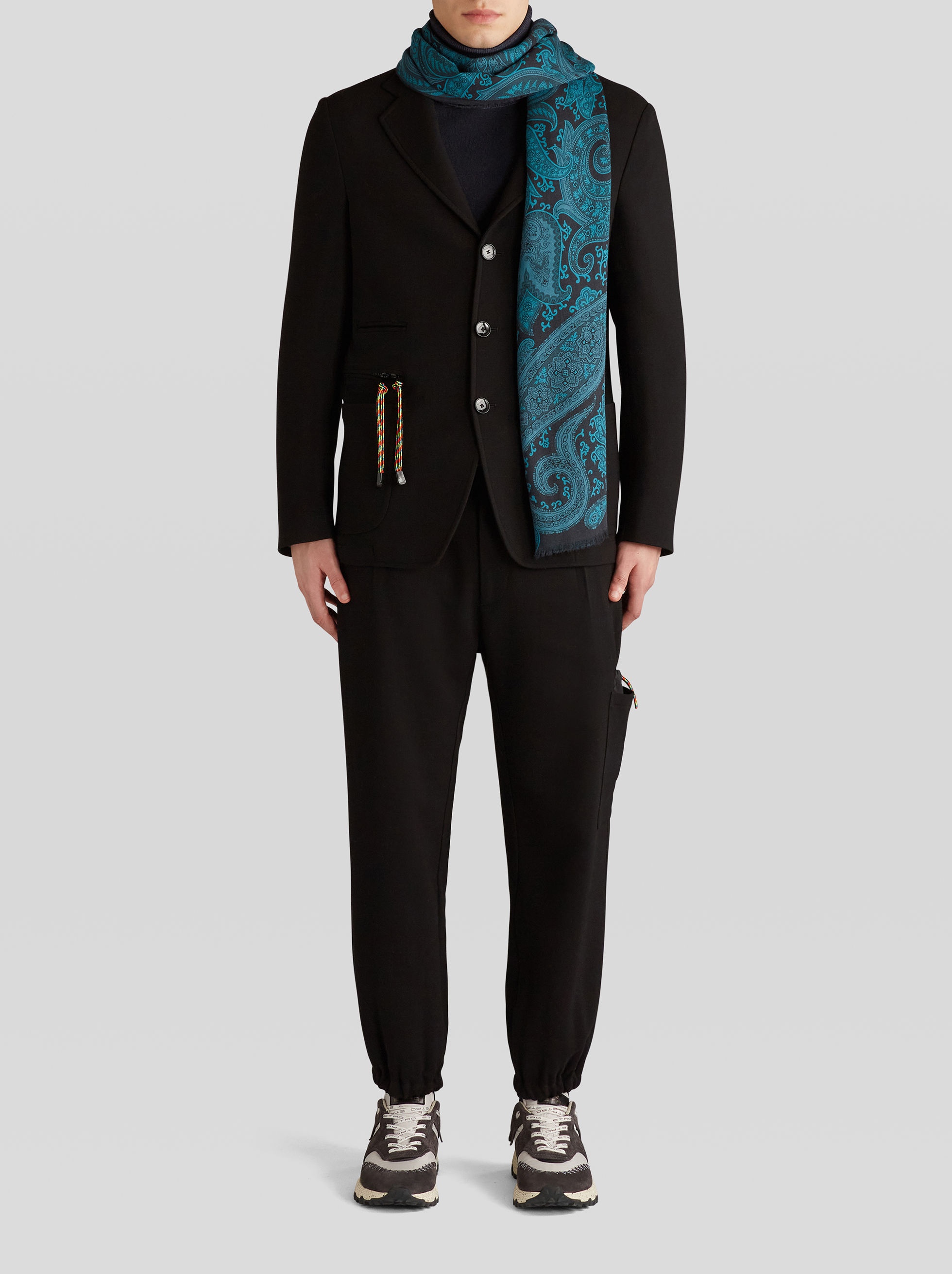 PAISLEY WOOL AND SILK SCARF - 2