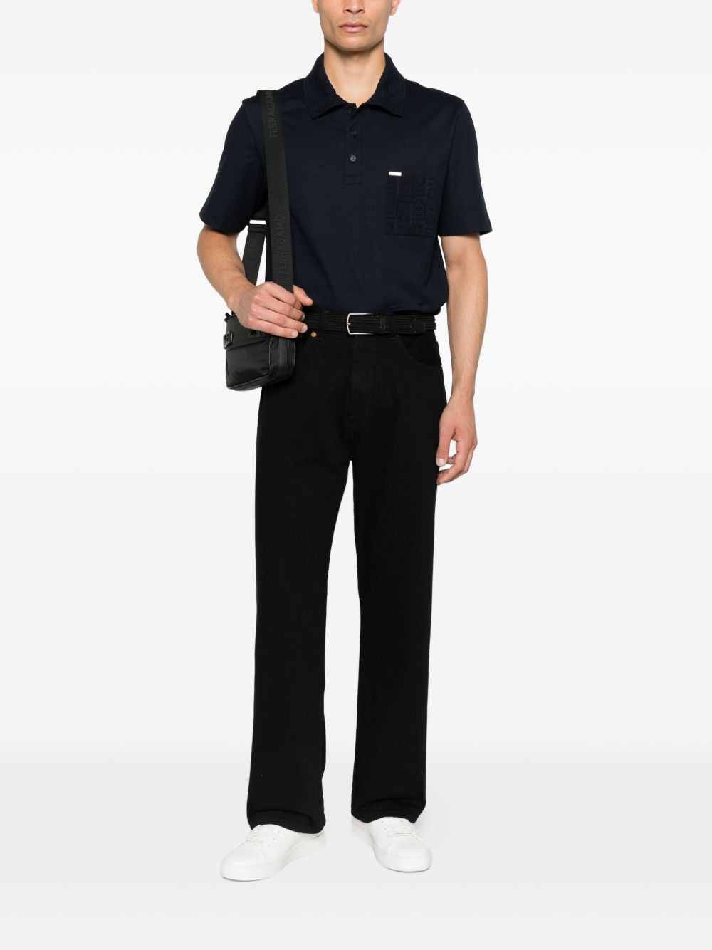 logo-plaque polo shirt - 2