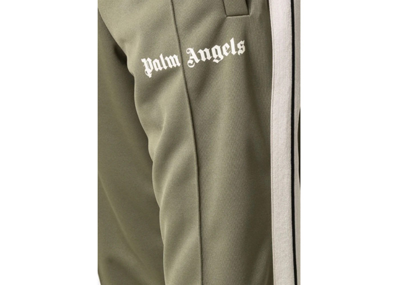 Palm Angels Palm Angels Side Stripe Slim Fit Track Pants Military Off White outlook