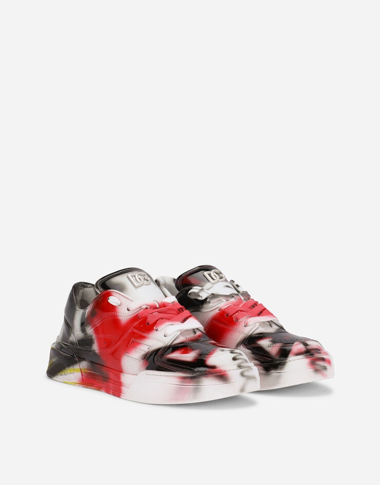 Calfskin New Roma sneakers with spray-paint graffiti print - 2