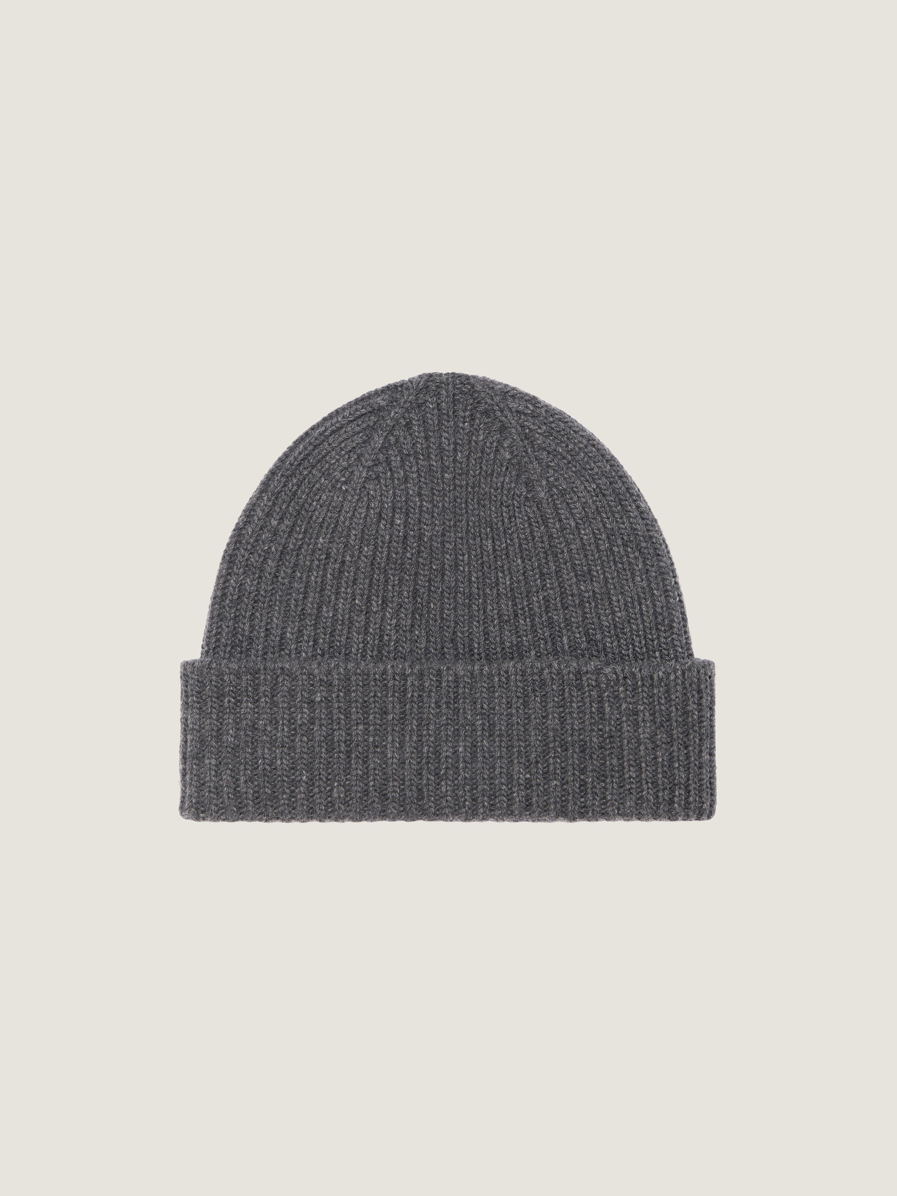 RIBBED BEANIE IN WOOL AND CASHMERE - 2