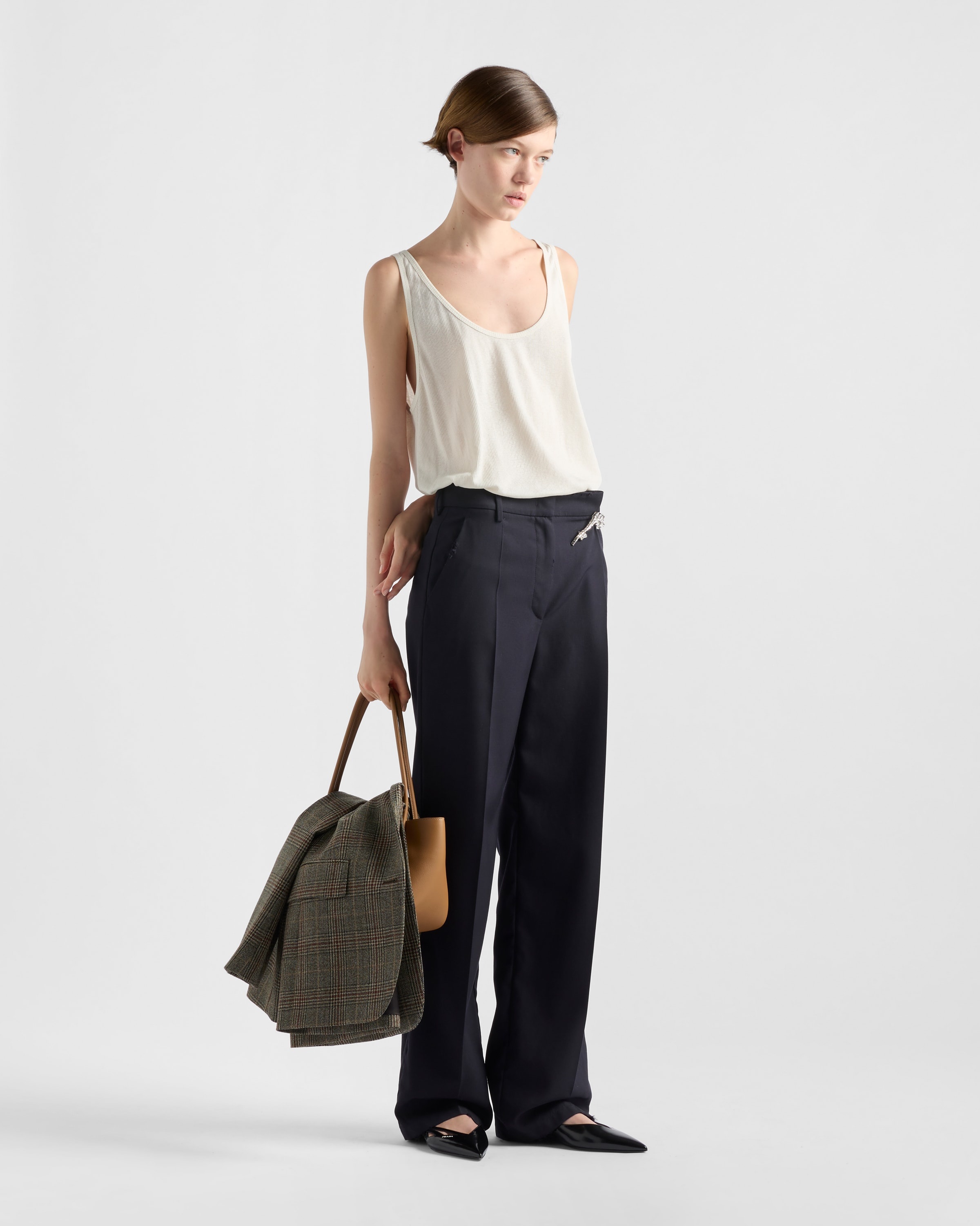 Old-wash gabardine pants - 6