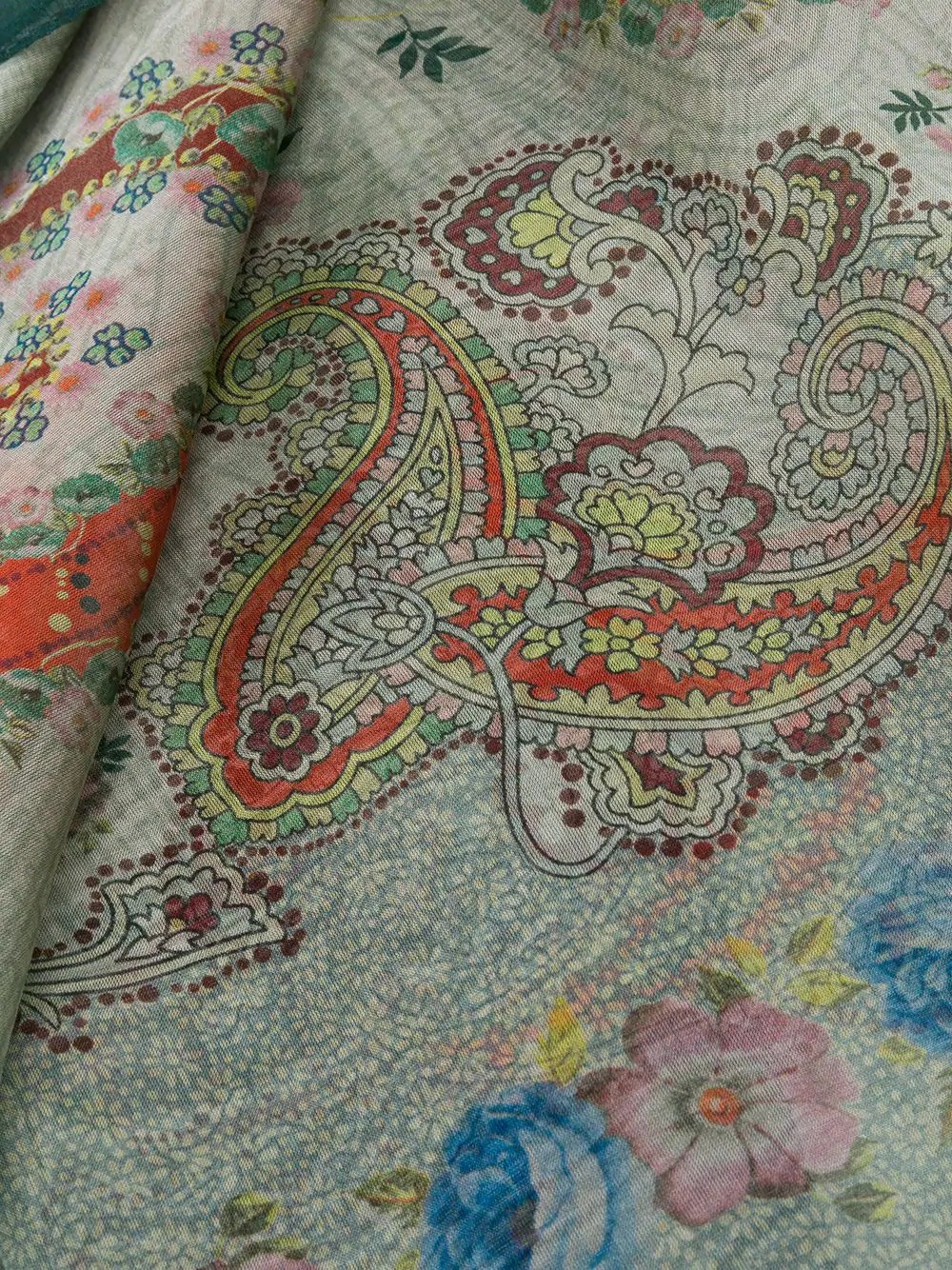 paisley print scarf - 3