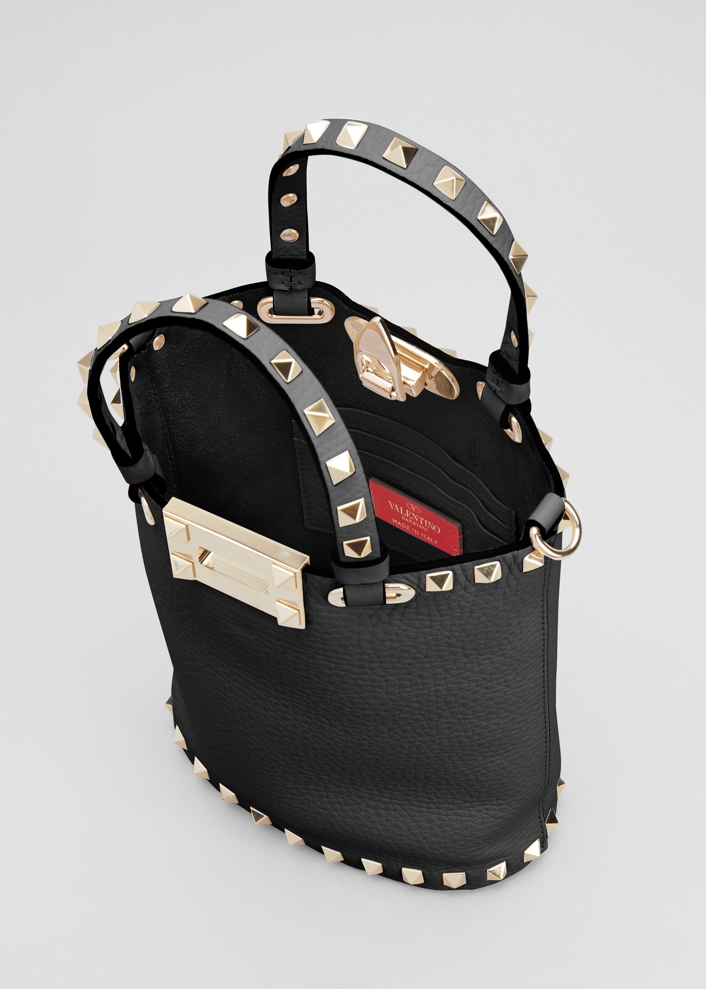 Rockstud Calfskin Hobo Crossbody Bag - 4