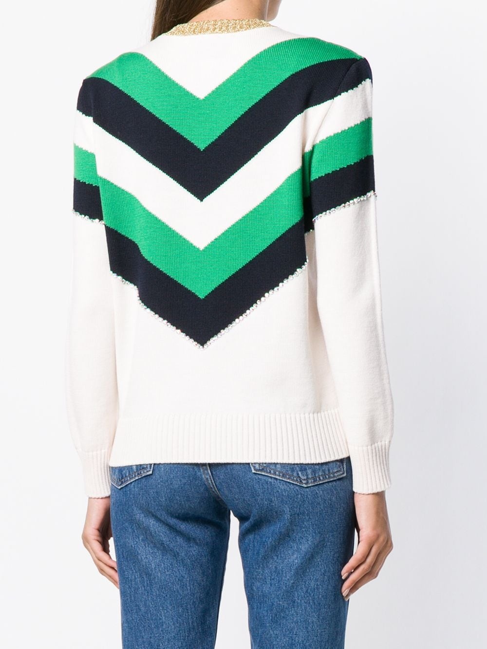 colour block knit sweater - 4