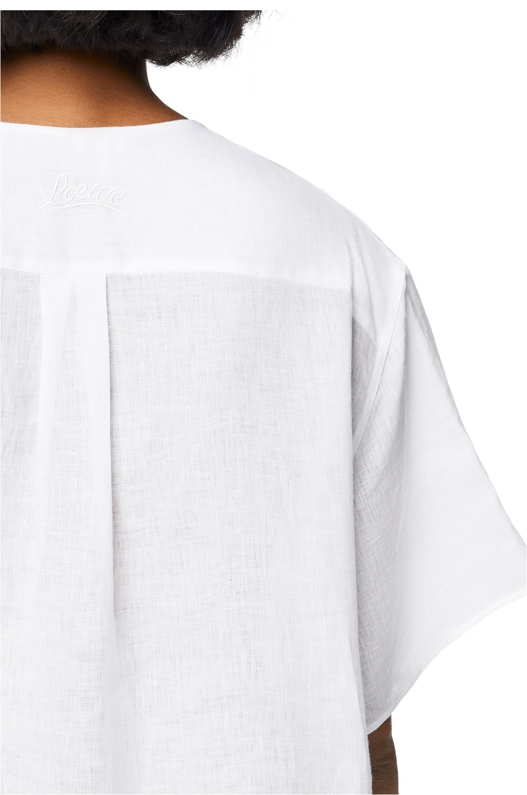 Pleated shirt dress in linen - 5