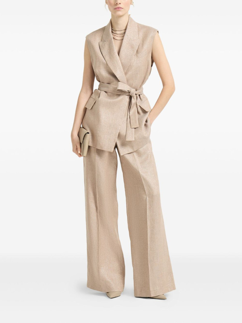 Brunello Cucinelli pleated Monili-detail trousers outlook