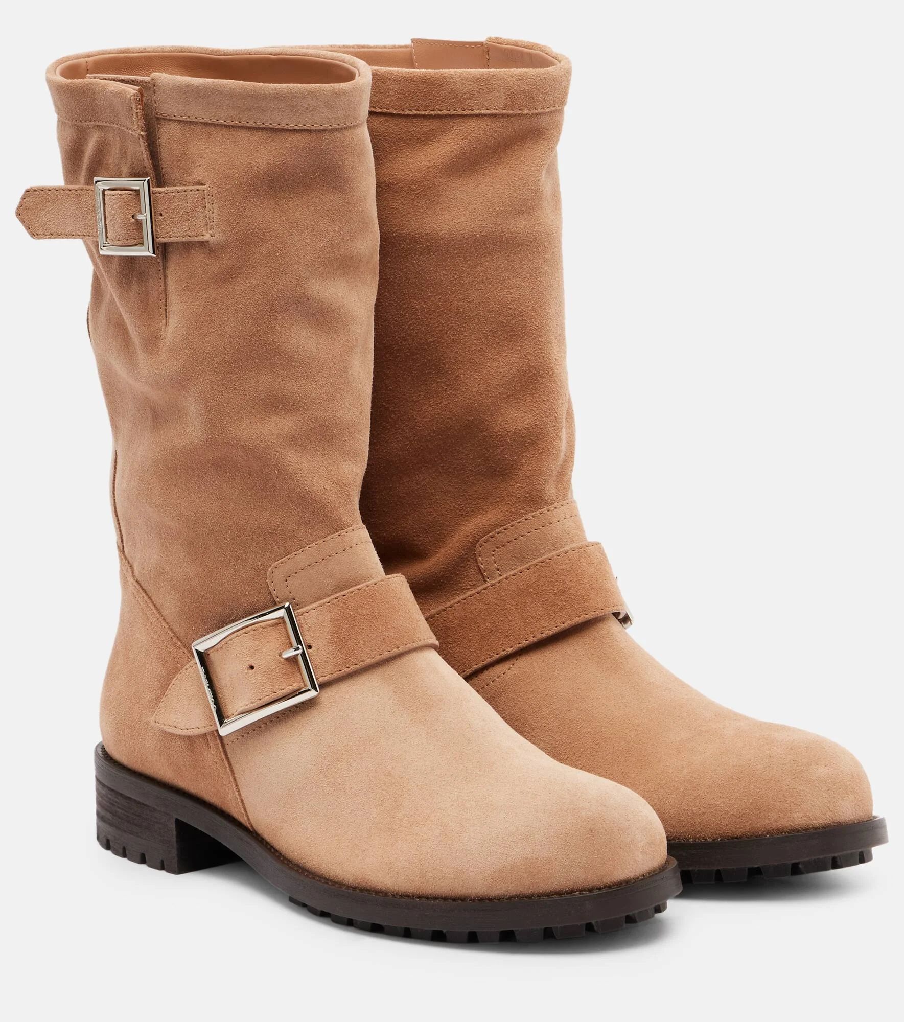 Biker suede mid-calf boots - 1