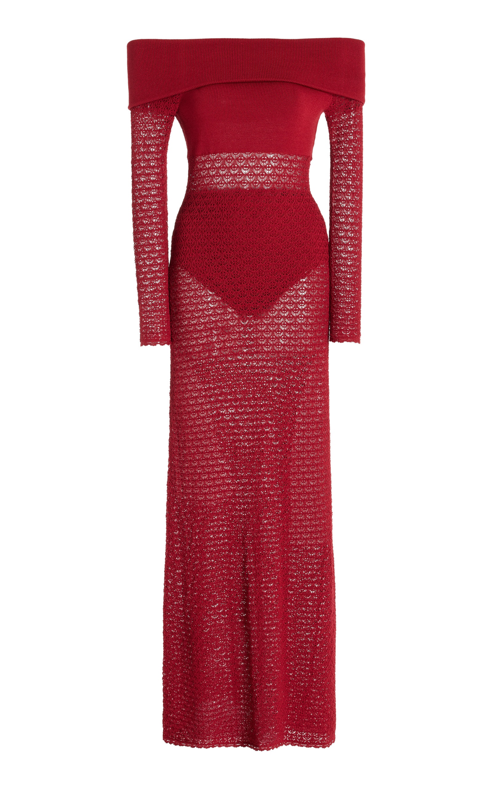 Exclusive Romy Knit Off-The-Shoulder Maxi Dress red - 1