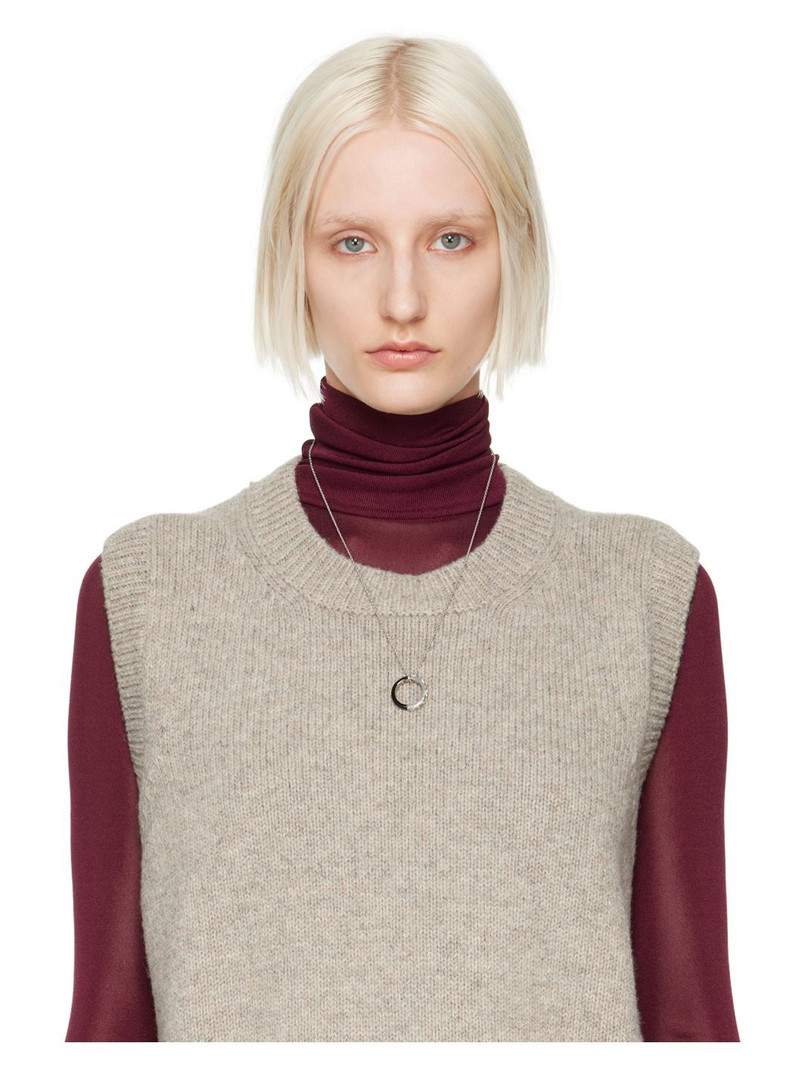 Maison Margiela Silver & Black Enamel Necklace outlook