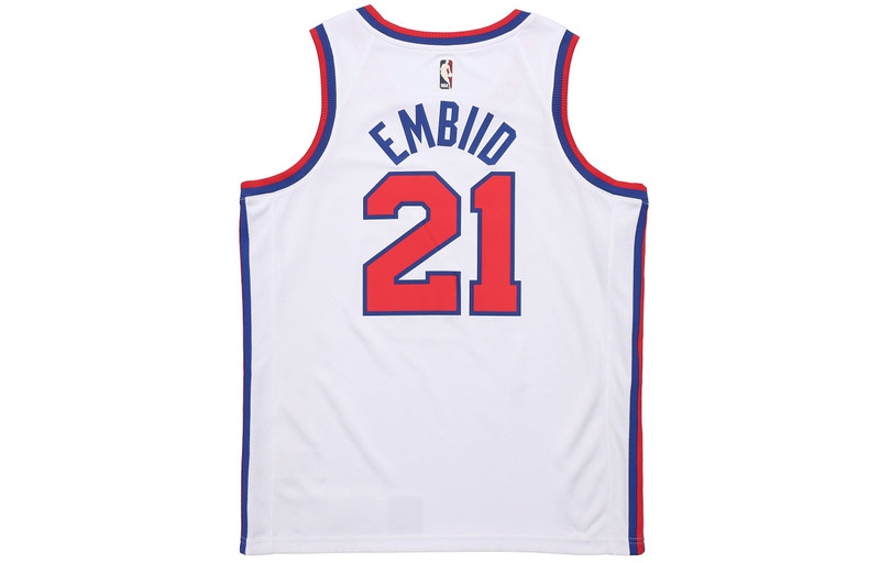 Nike Nike NBA Philadelphia 76ers Sixers Joel Embiid Swingman Jersey For Men White AV4509-103 outlook