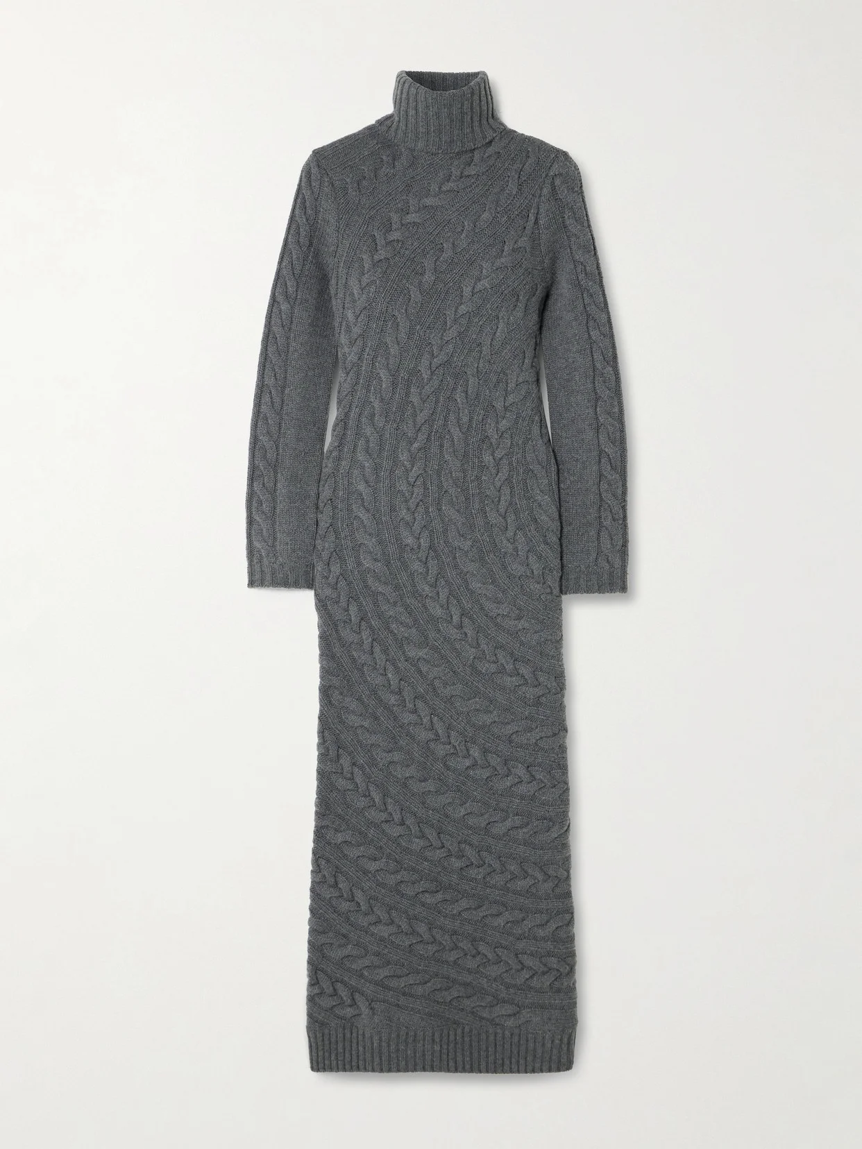 Cable-knit Wool And Cashmere-blend Turtleneck Maxi Dress - 1