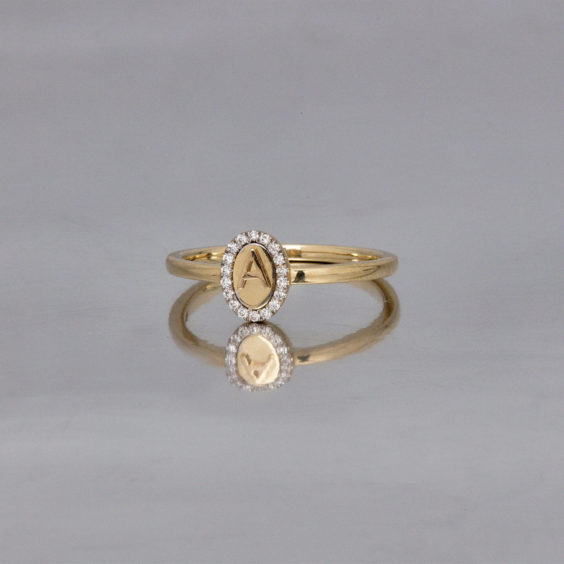 Marquee Diamond Initial Ring 5