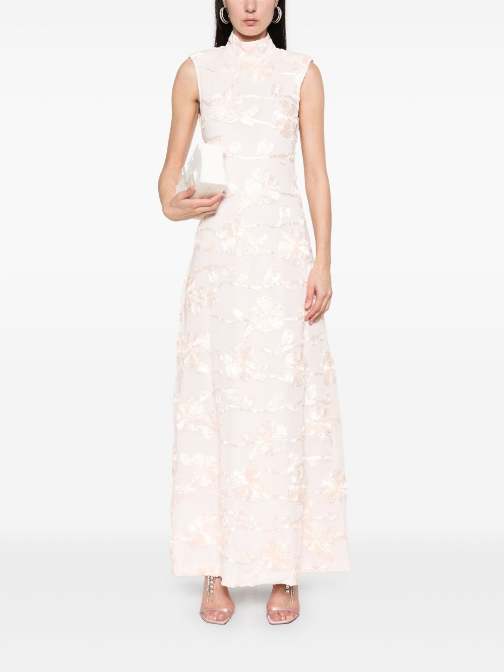 floral-mesh maxi dress - 2