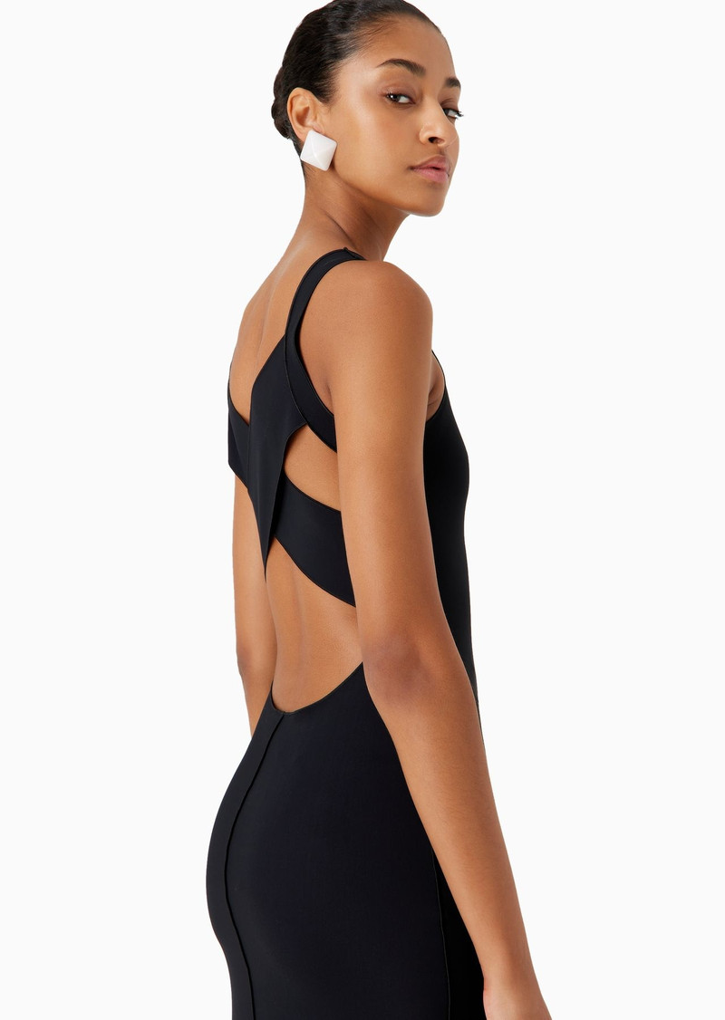 Scuba-jersey long sheath dress 5
