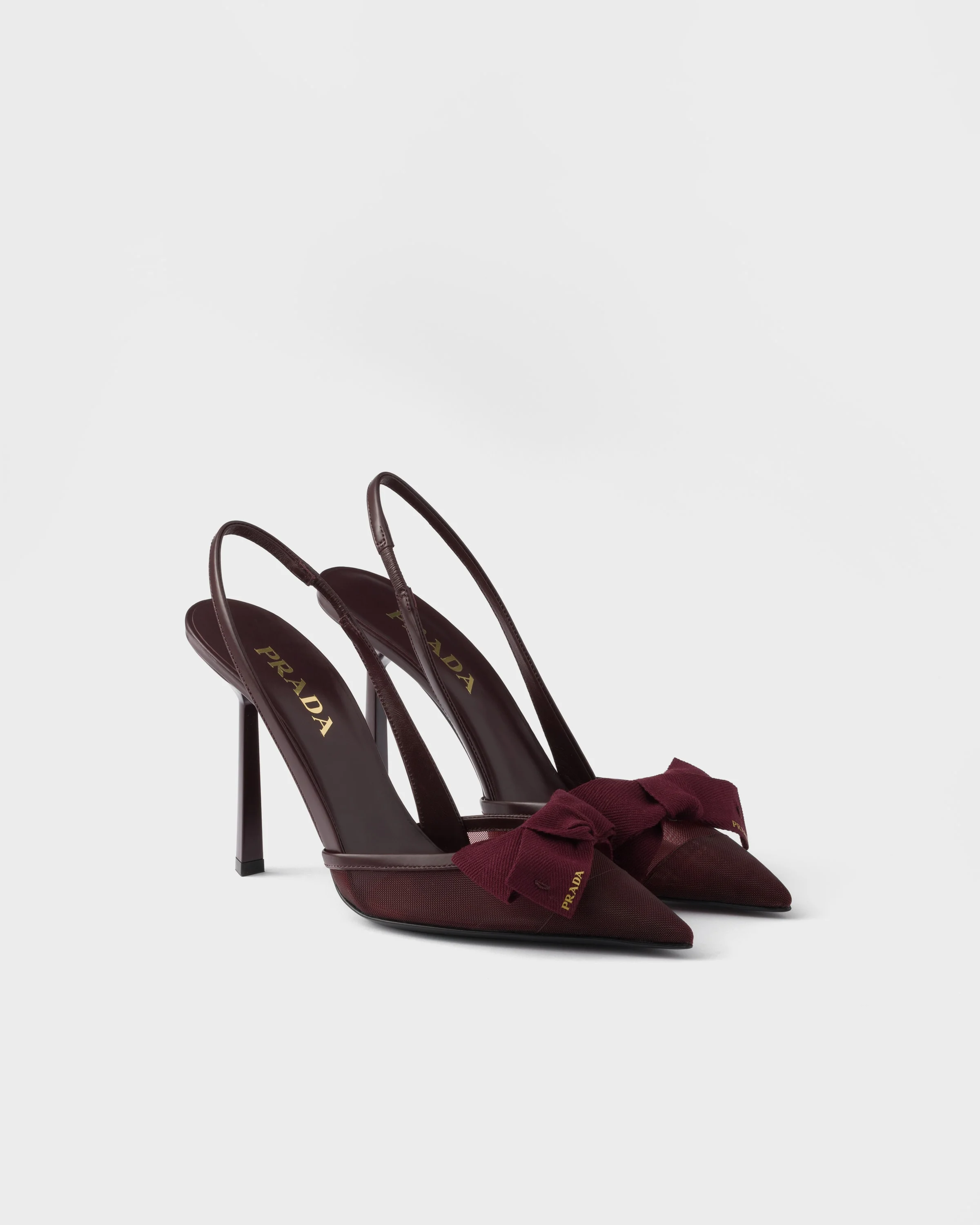 Mesh fabric slingback pumps - 1