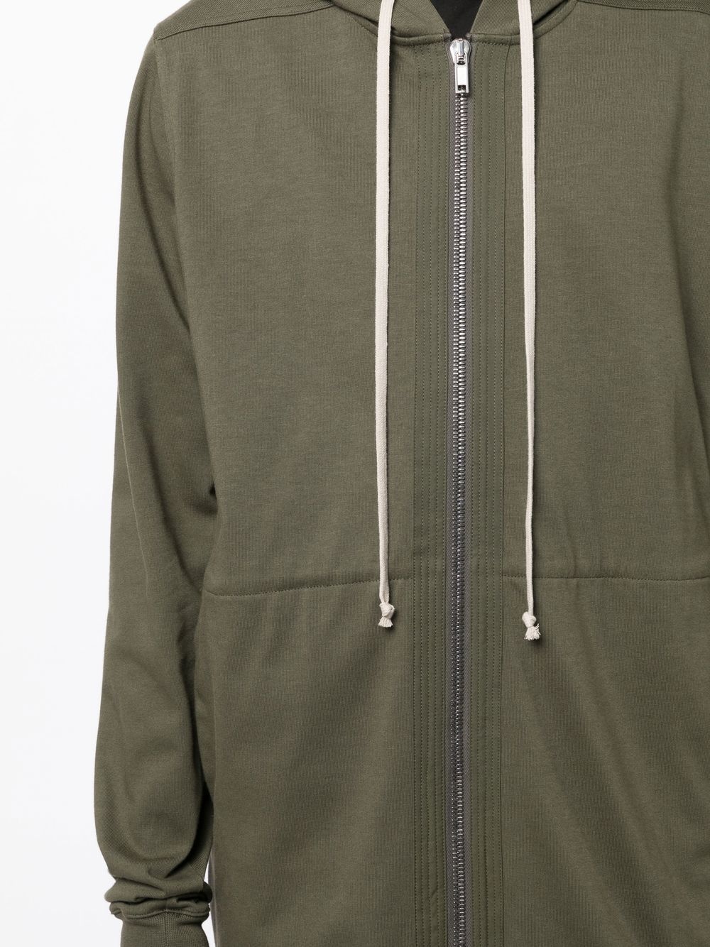 zip-up long-length hoodie - 5