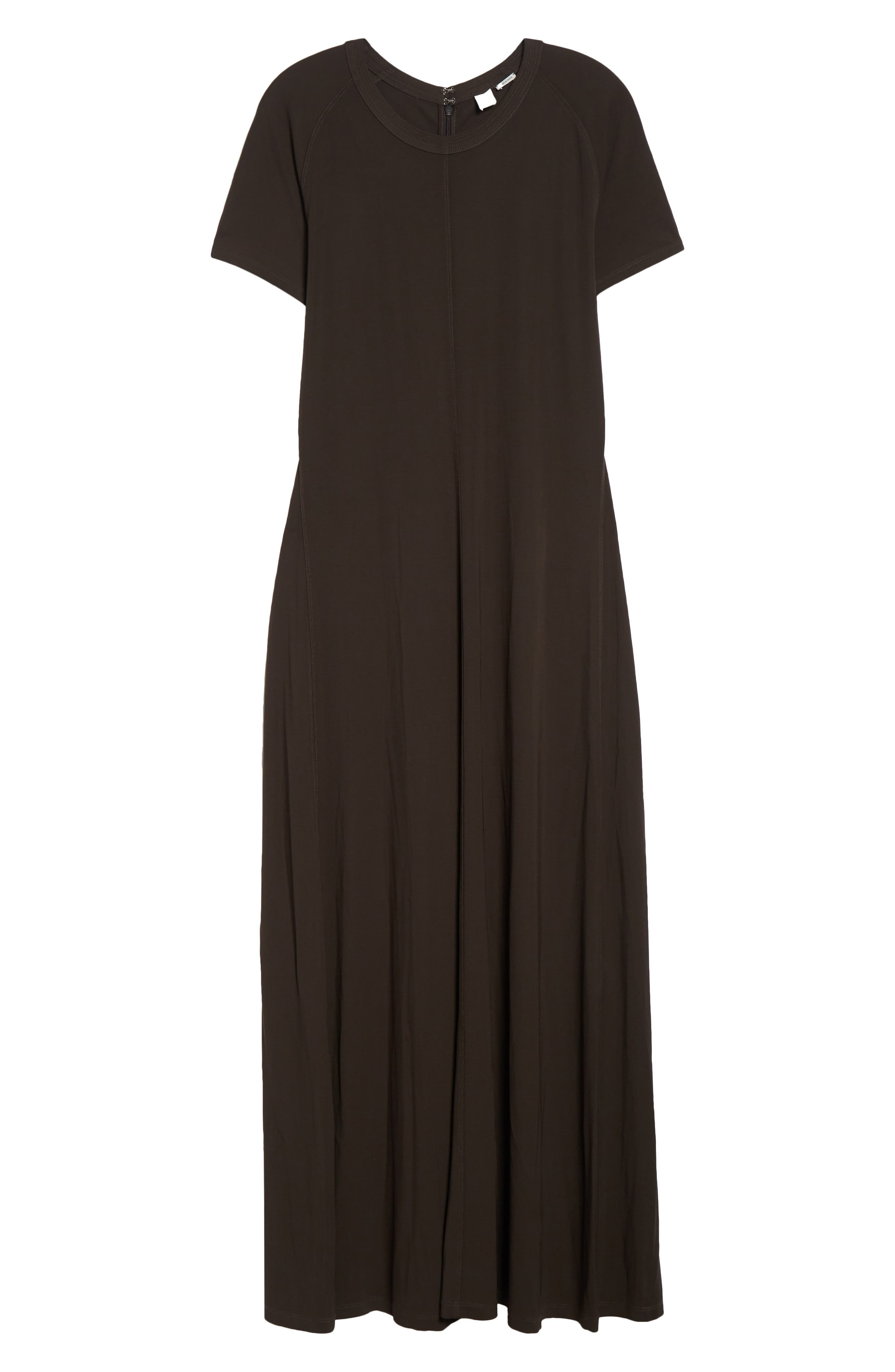 TOTEME Fluid Jersey Maxi T-Shirt Dress in Pepper at Nordstrom - 5