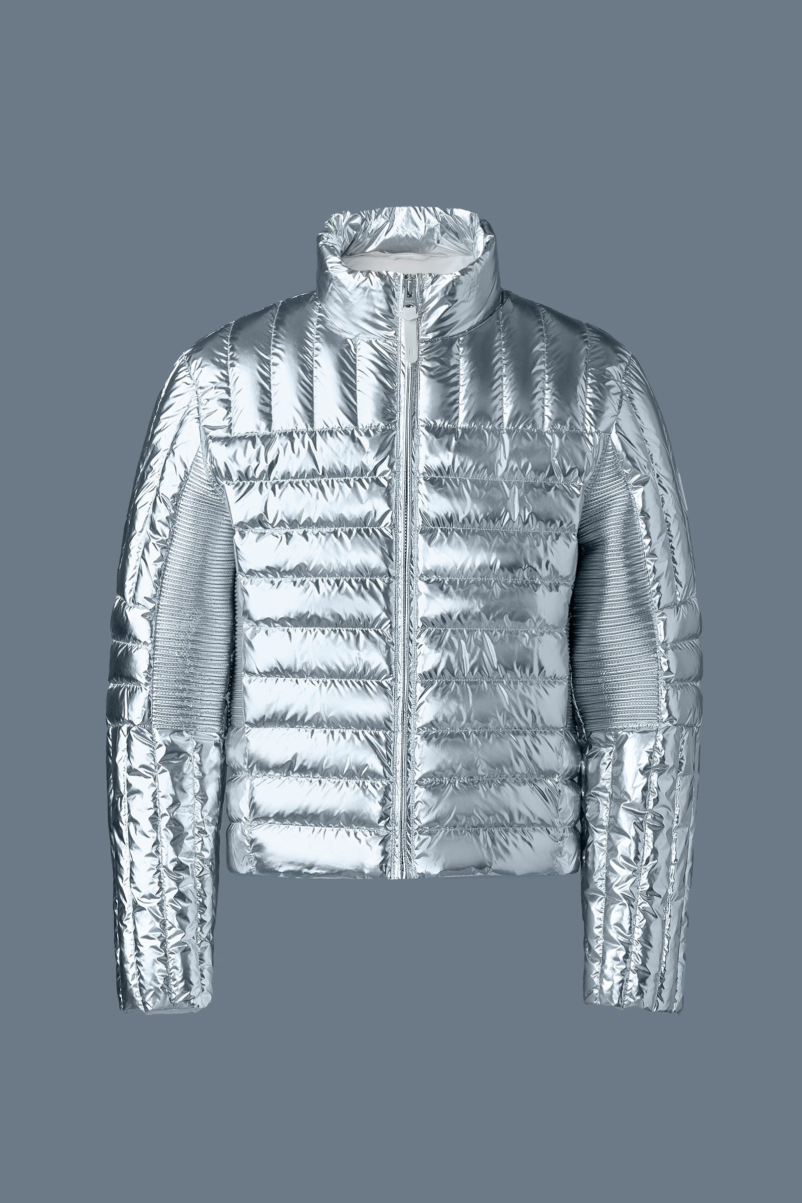 TRAVIS-M Metallic perpendicular channel quilt down jacket - 1