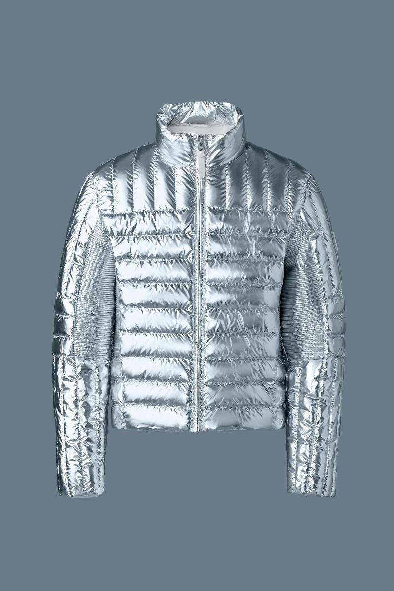 TRAVIS-M Metallic perpendicular channel quilt down jacket 1