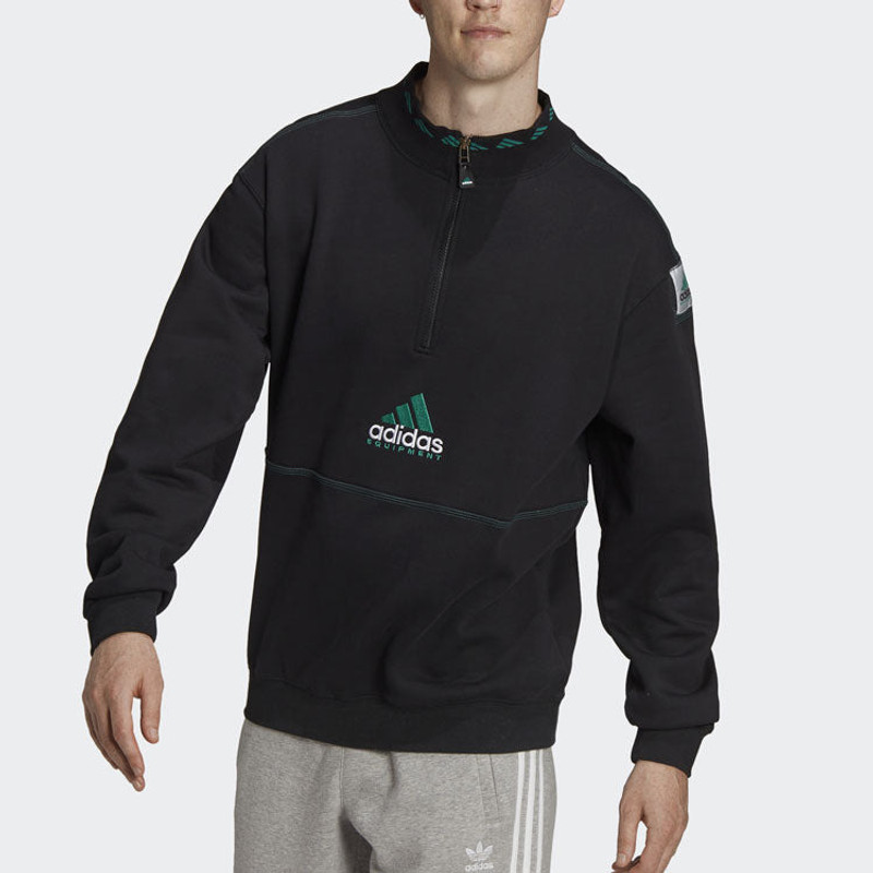 adidas adidas Equipment Series Half Zipper Pullover Sports Black HG8084 outlook