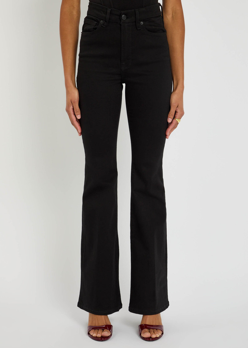GOOD AMERICAN Good American Skinny Flared-leg Black Denim Jeans W33 / UK16 / L outlook