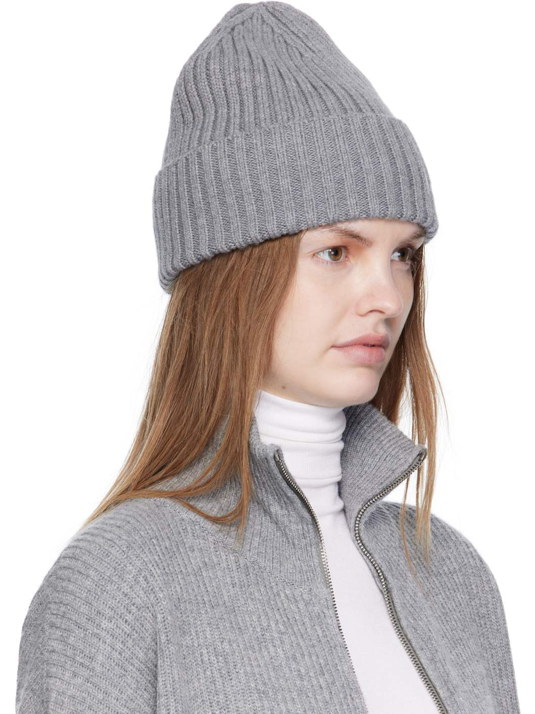 Gray Monogram-Embroidered Wool Beanie - 2