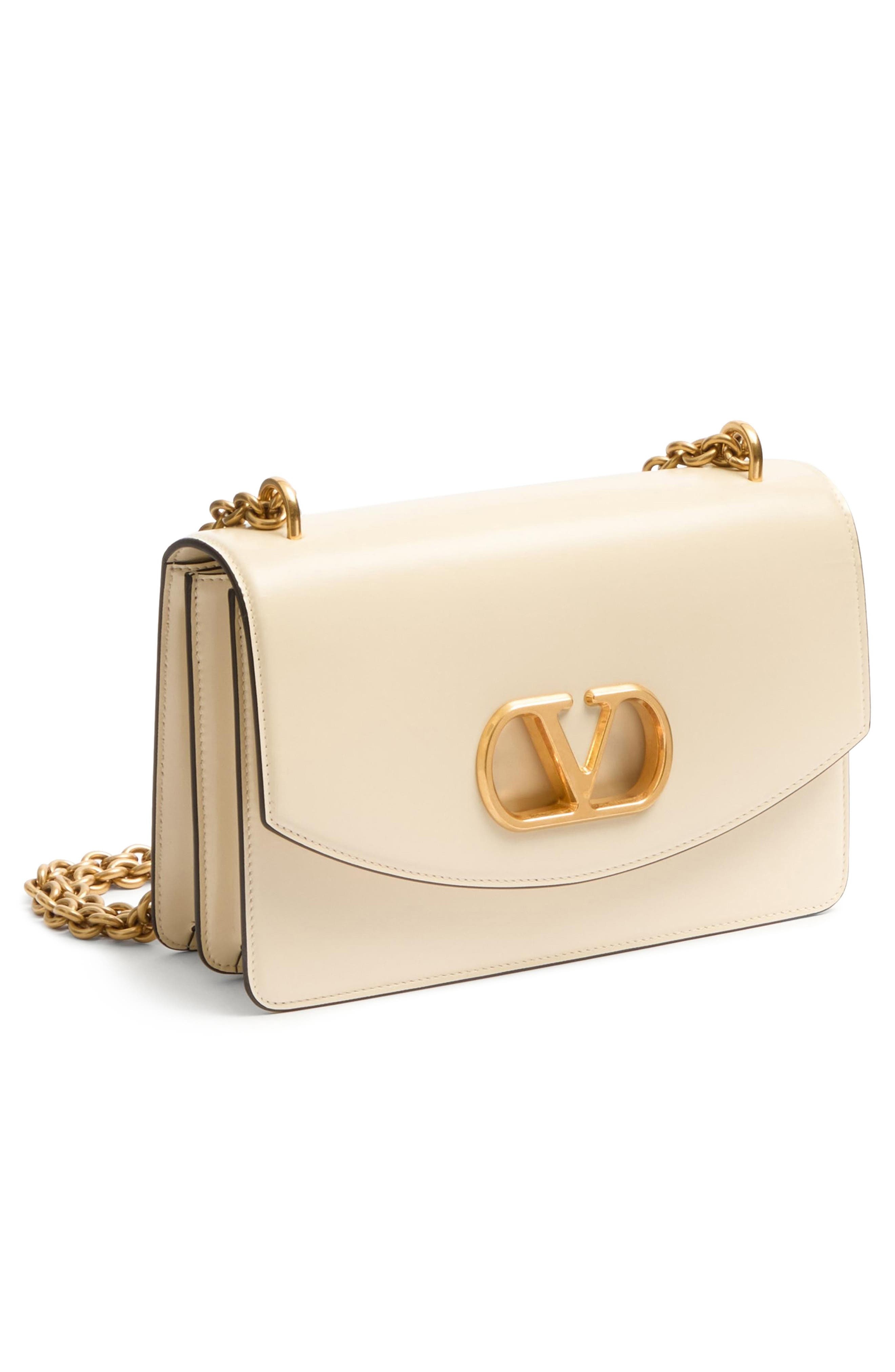 Valentino Garavani Vain VLOGO Leather Shoulder Bag in Butter at Nordstrom - 8