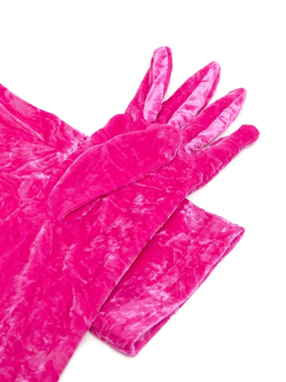 crushed-velvet elbow-length gloves - 2