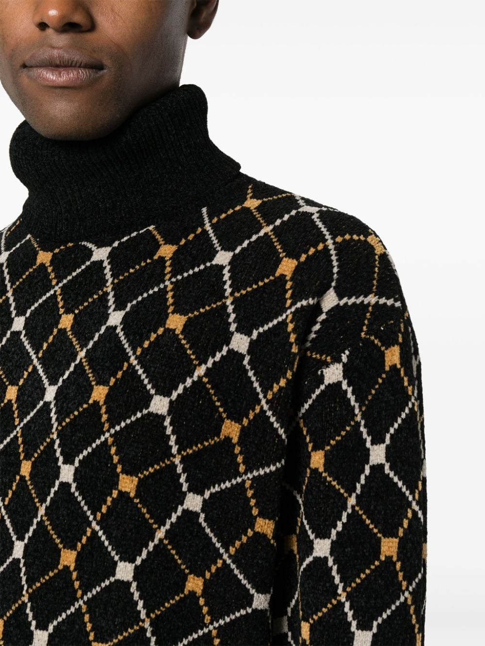 roll-neck jacquard jumper - 5