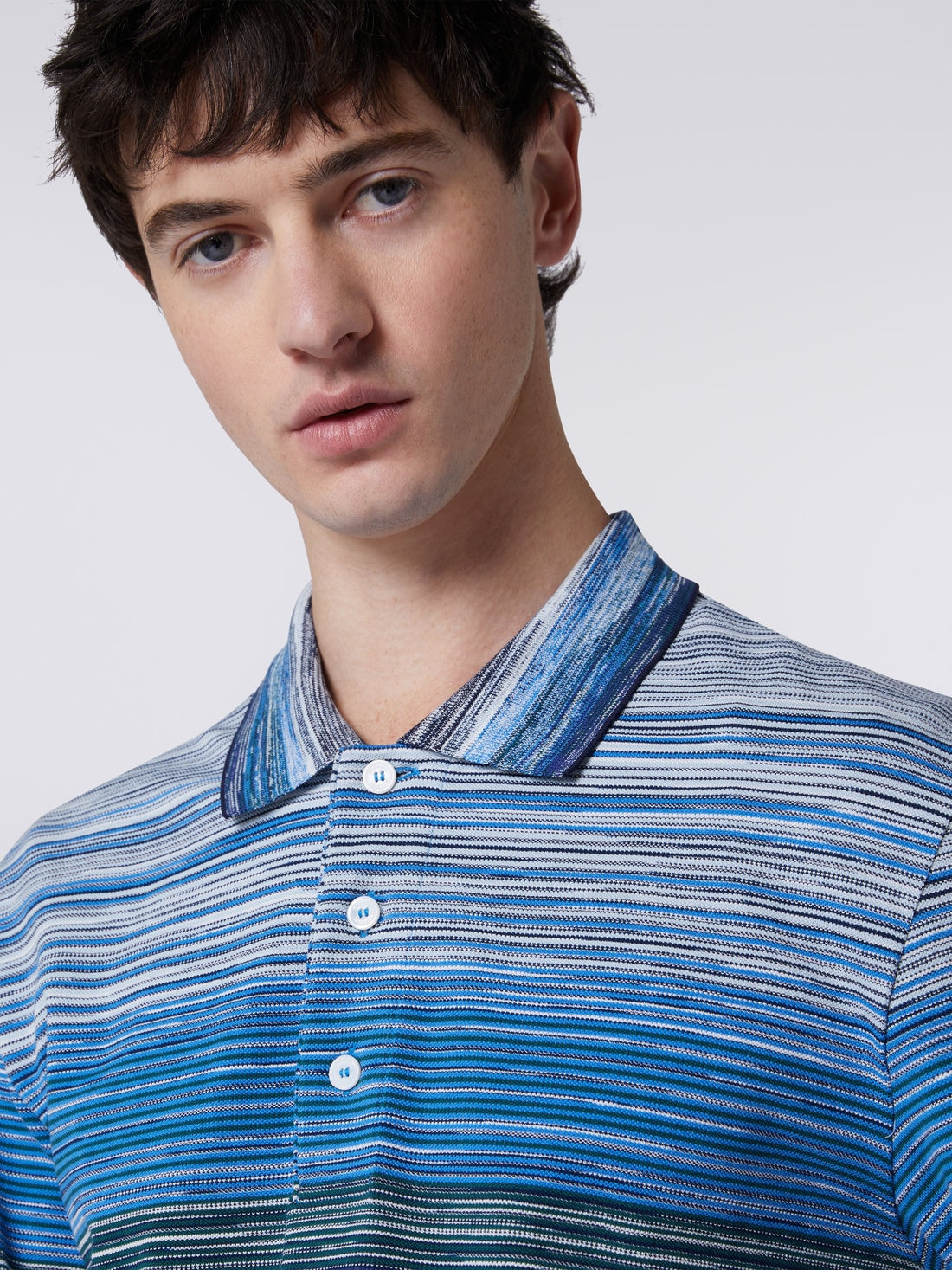 Long-sleeved polo shirt in slub cotton piqué - 5