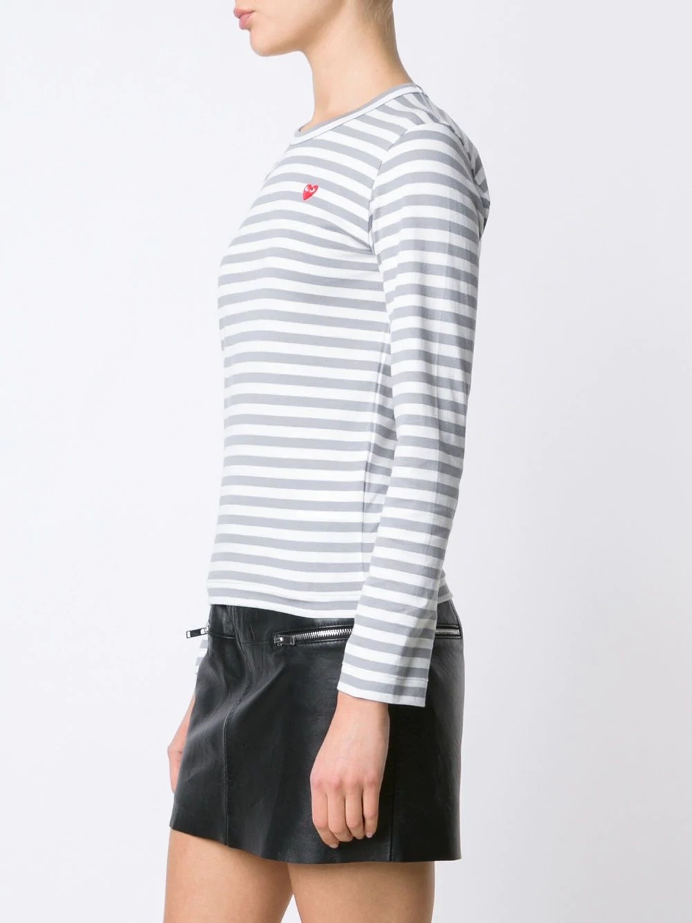 mini heart logo striped T-shirt - 3