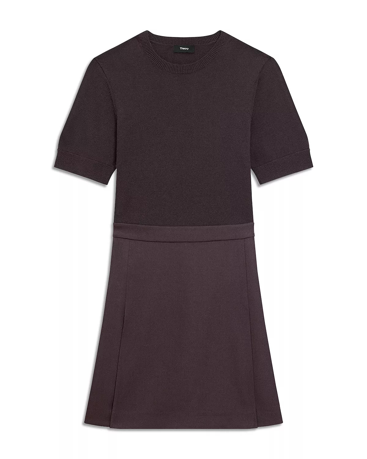 Deep Pleat Combo Mini Dress - 7