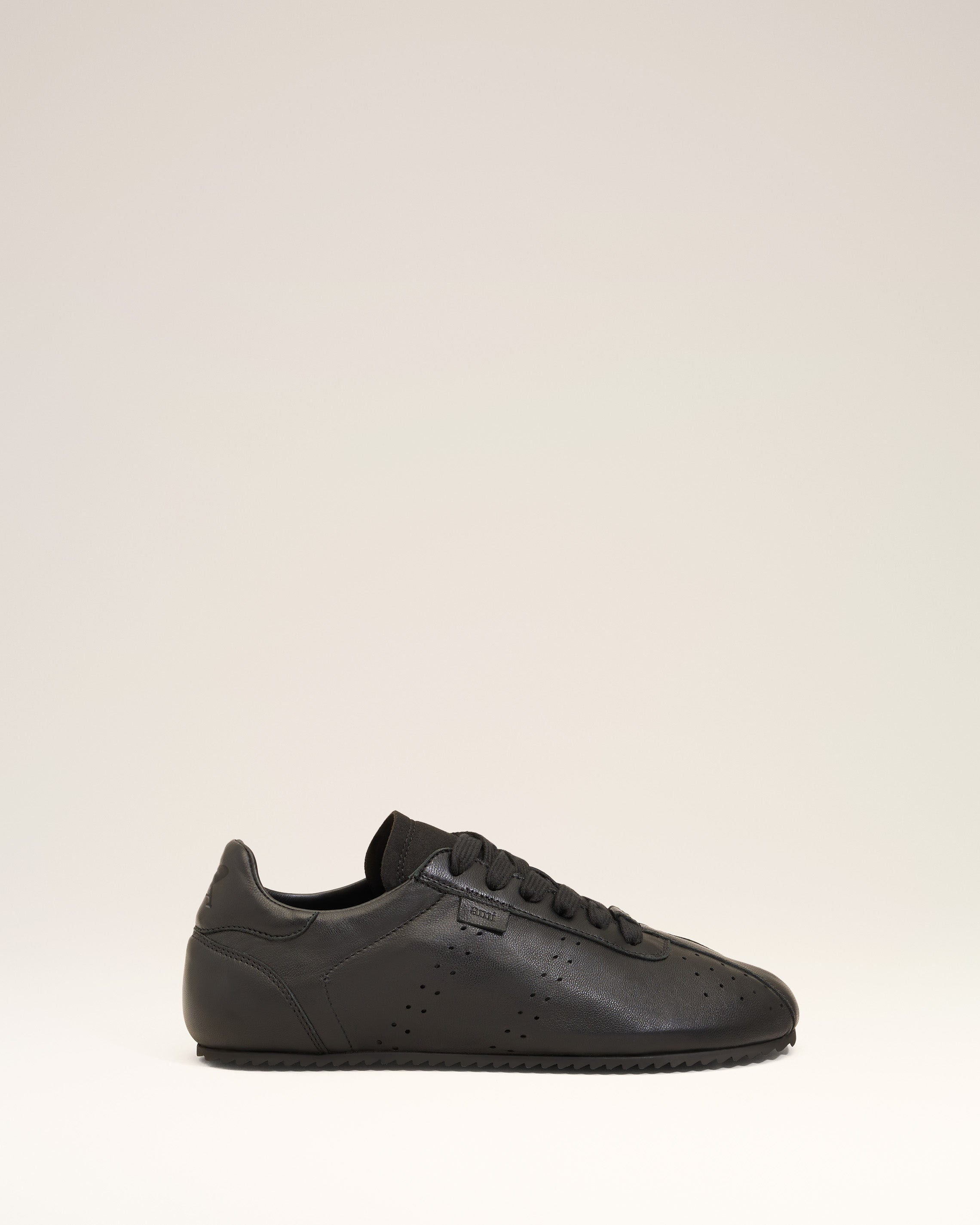 BLACK SMOOTH LEATHER LOW TOP STEP SNEAKERS - 2