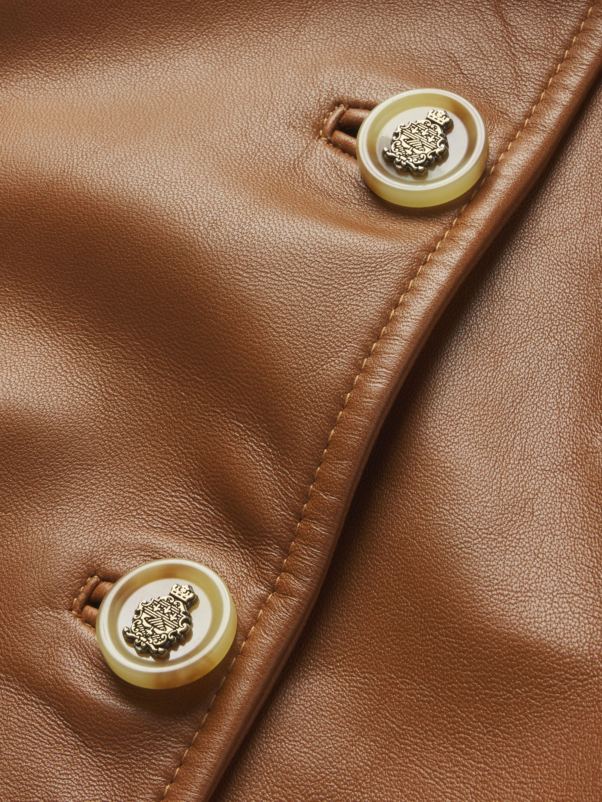 Ritz Femme Leather Jacket in Camel - 3
