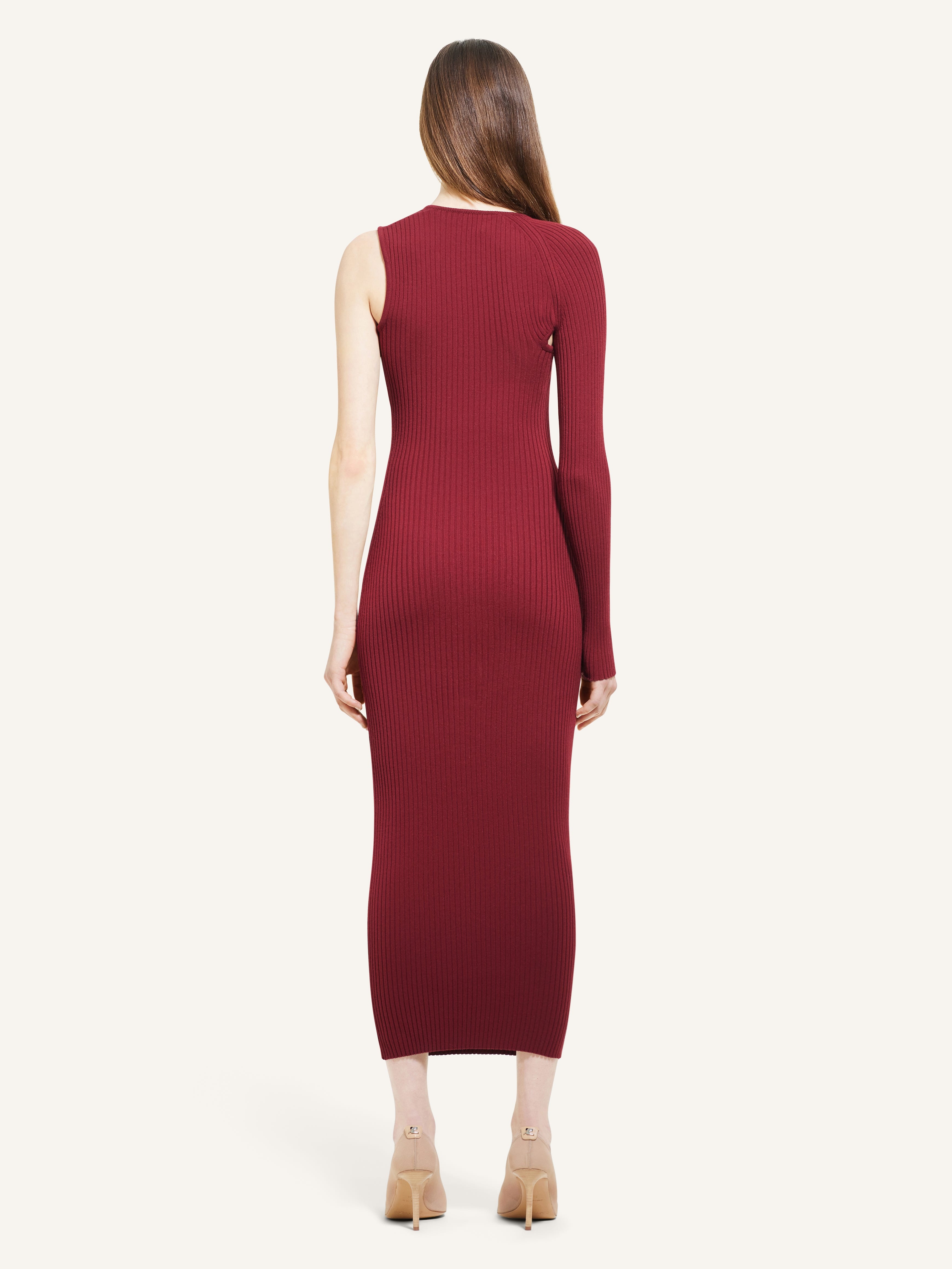 SLASH RIB KNIT LONG DRESS - 4