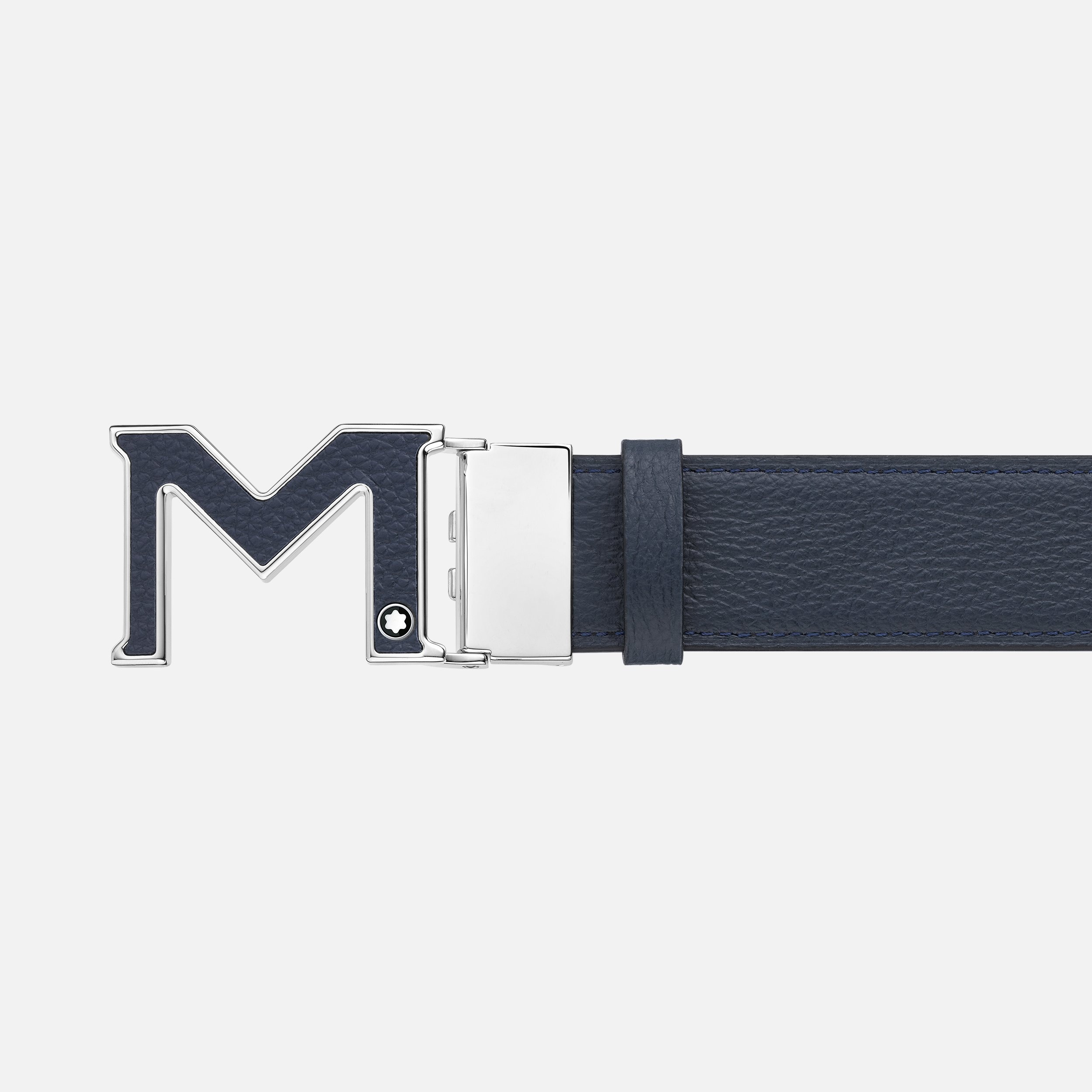 M buckle blue/black 35 mm reversible leather belt - 2