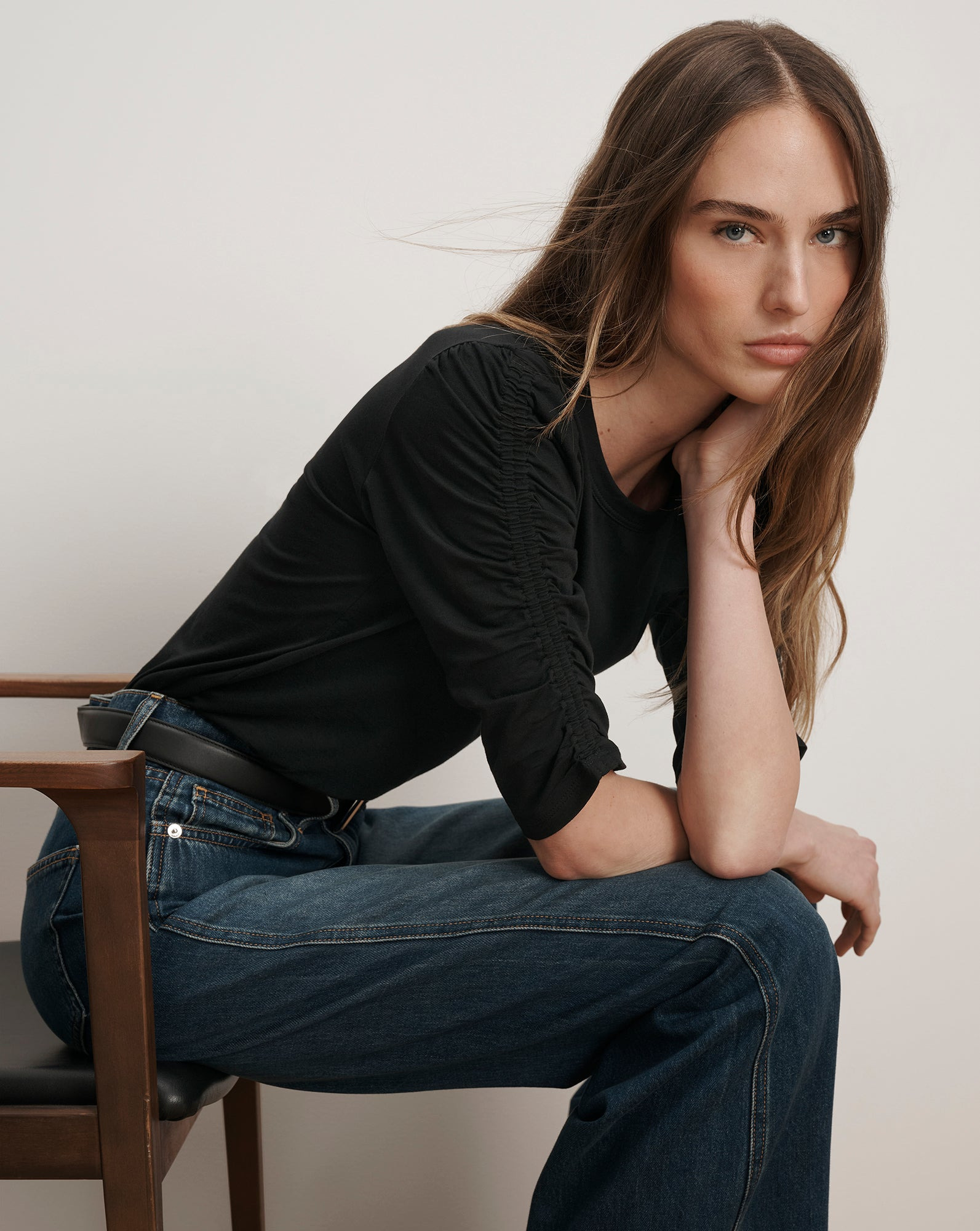 WALDORF RUCHED-SLEEVE TEE - 2