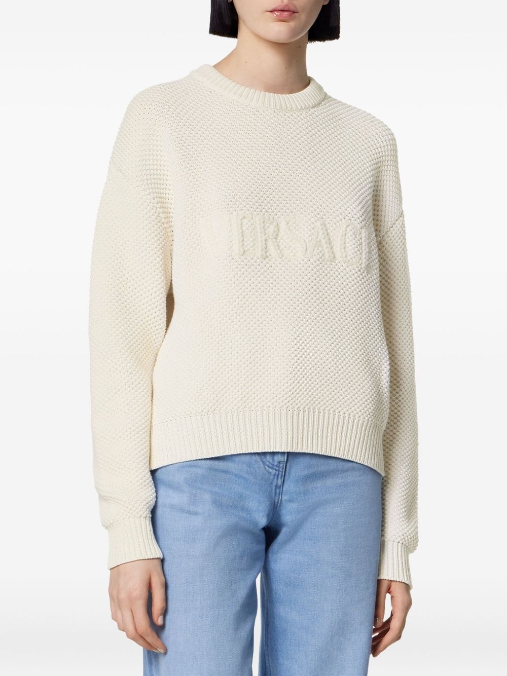 textured-logo sweater - 3