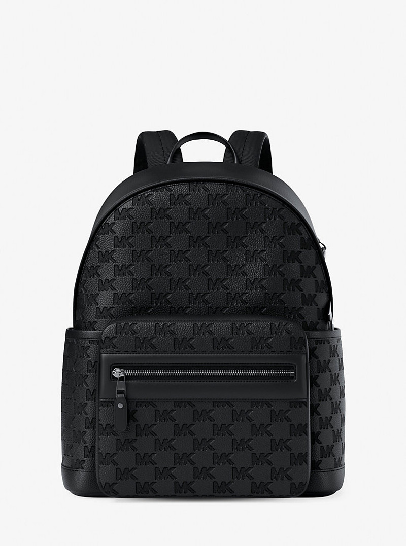 Jet Set Medium Logo Debossed Pebbled Leather Backpack 1