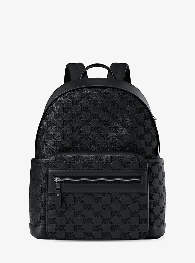 Jet Set Medium Logo Debossed Pebbled Leather Backpack - 1